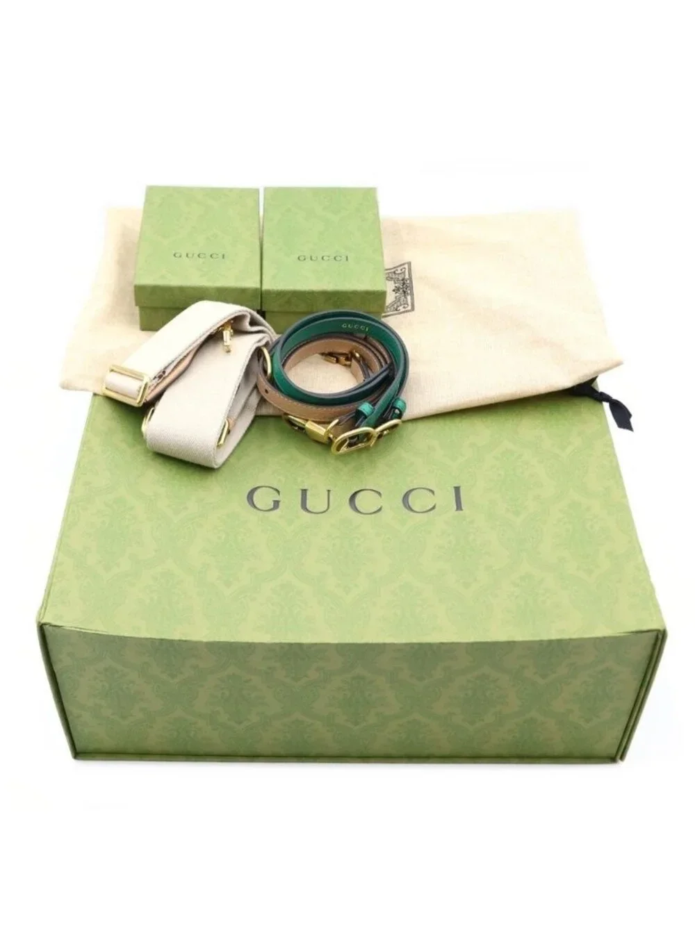 Gucci Hosoo Diana Small Nishijin Ori Bamboo Canvas Leather 2-Way Bag Beige
